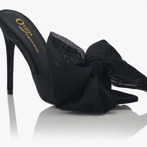 NEW Olivia Jaymes Darling Bowknot Stiletto High Heel Mules